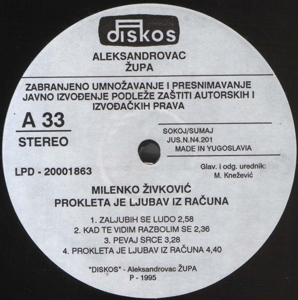 Milenko Zivkovic 1995 A