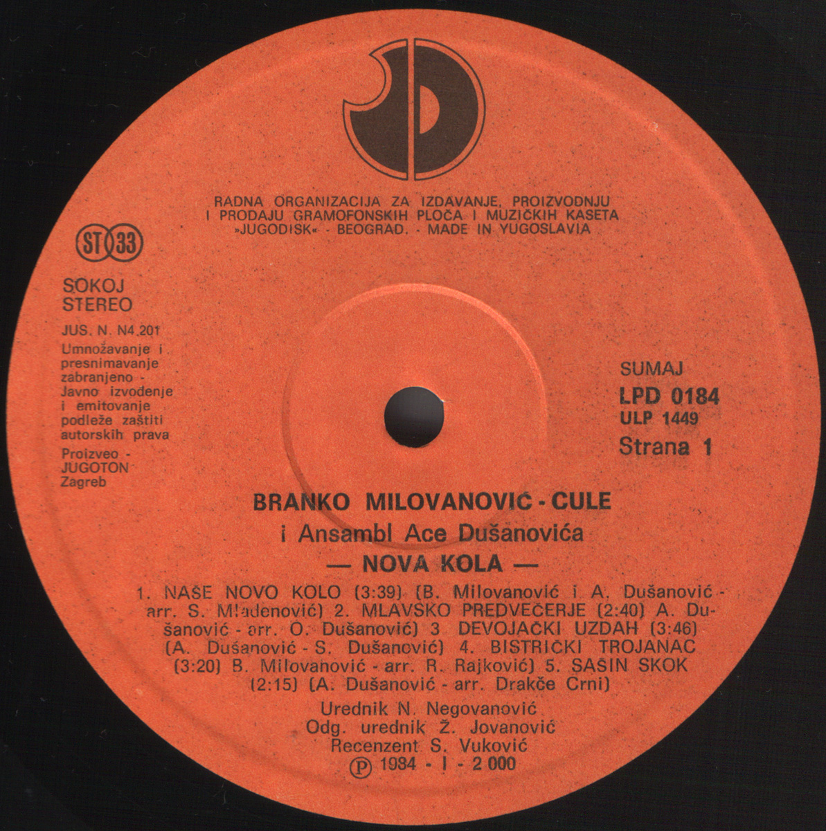 Branko Milovanovic Cule 1984 A