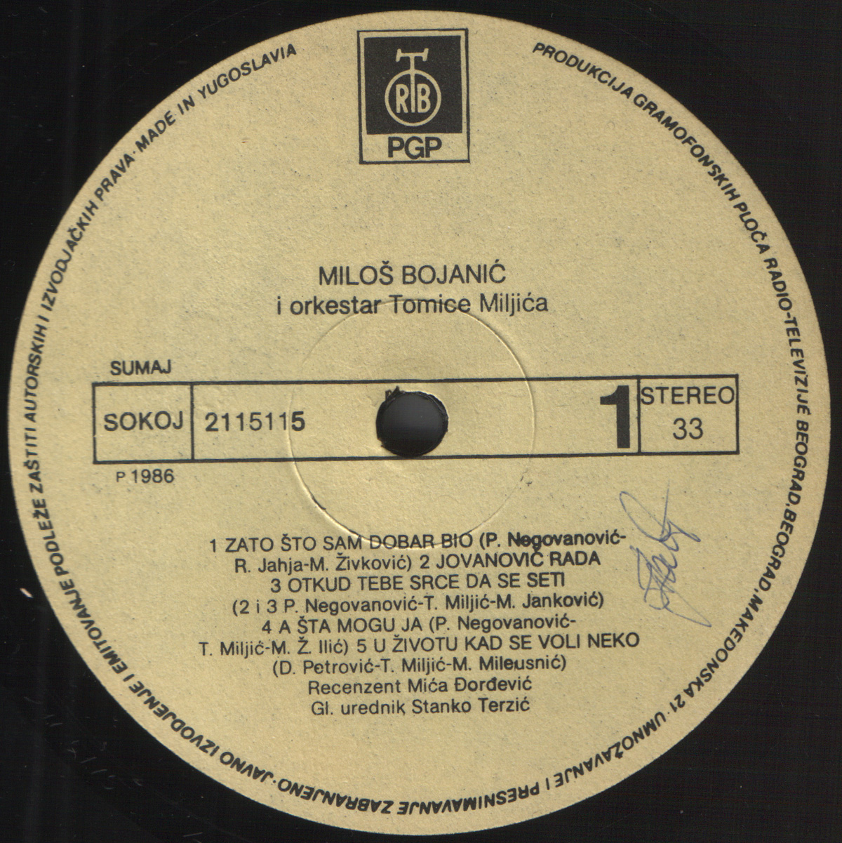 Milos Bojanic 1986 A